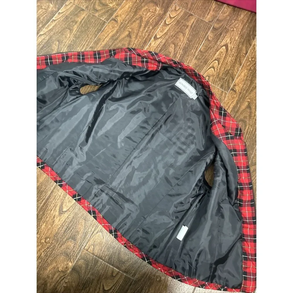 Vintage HOWARD WOLF DALLAS Red‎ Black Plaid Quilted Vest & Midi Skirt Set 12